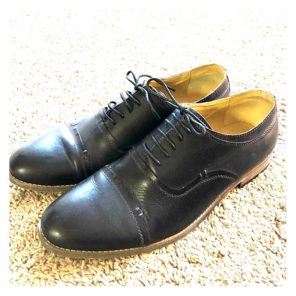 Kenneth Cole Black Mens Oxford Shoes, Size 10.5